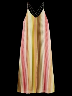 Pleated Maxi Strap Dress