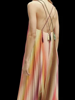 Pleated Maxi Strap Dress