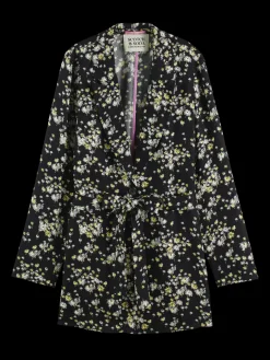 Printed Draped Blazer