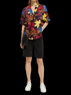 Printed Linen Camp Shirt