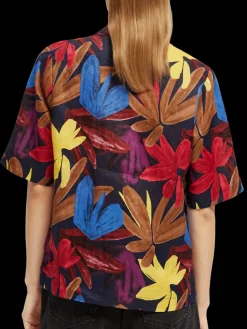 Printed Linen Camp Shirt