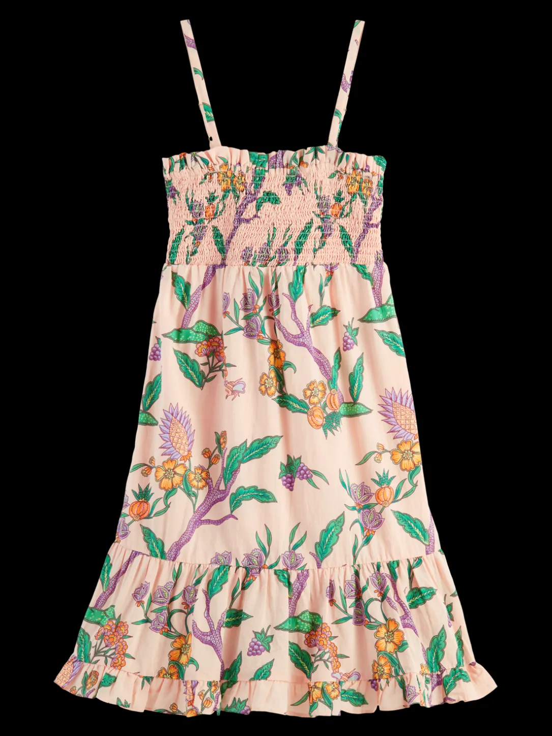 Printed Smocked Midi Dress