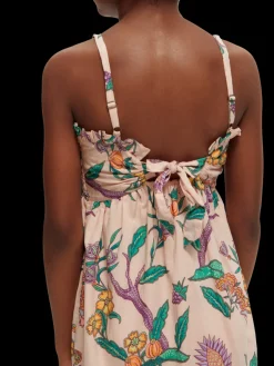 Printed Smocked Midi Dress