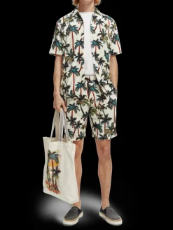 Printed Terry Bermuda Shorts
