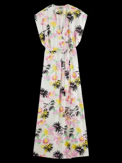 Printed V-Neck Maxi Dress