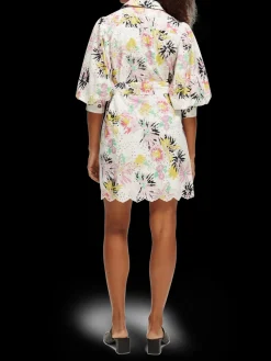Puffed-Sleeve Broderie Anglaise Mini Dress