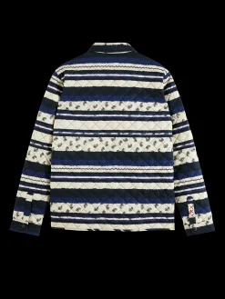 Quilted Allover Printed Shirt Jacket