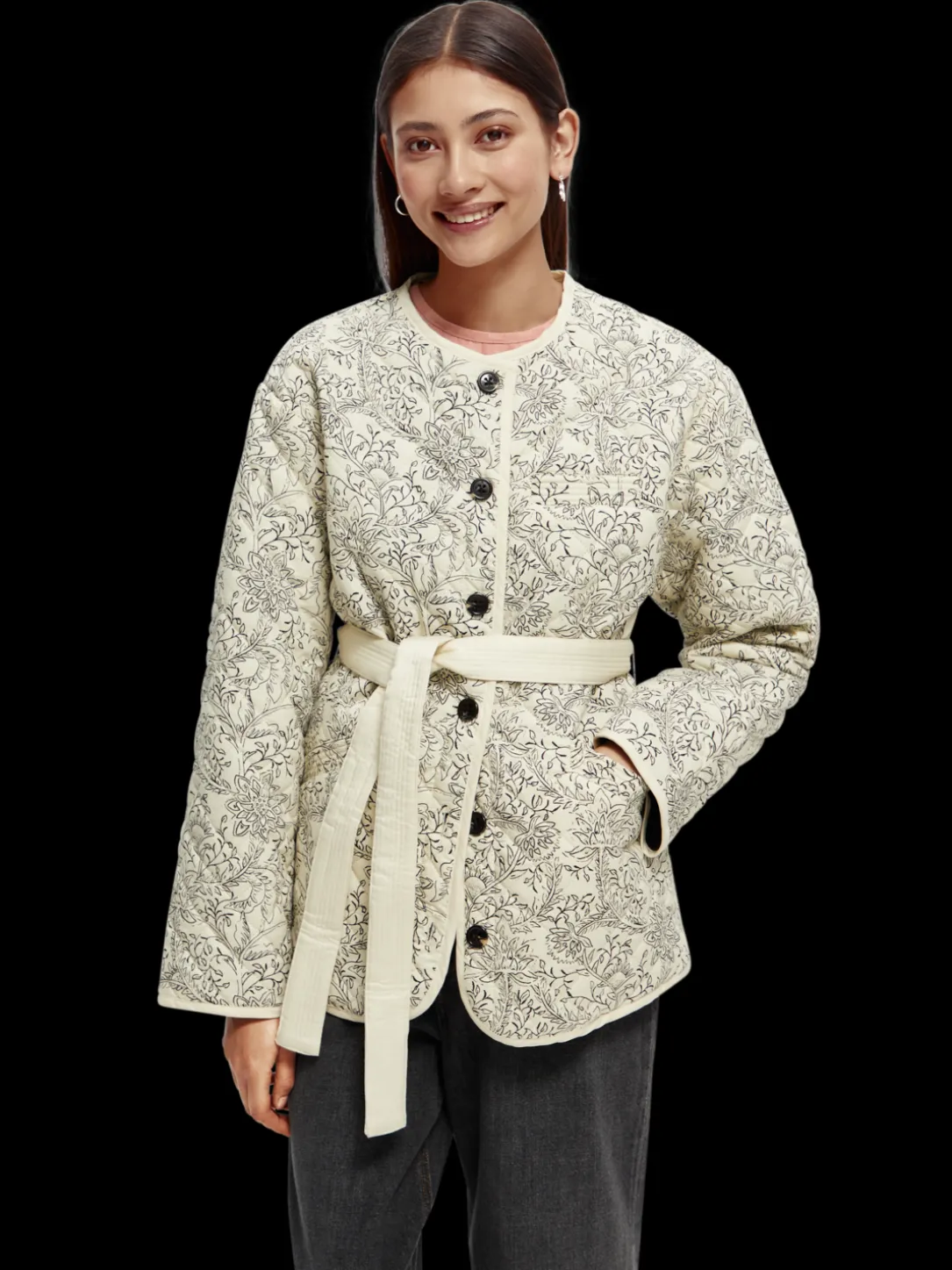 Quilted Organic Cotton Belted Jacket