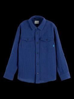 Regular-Fit Bonded Cotton Long-Sleeve Shirt