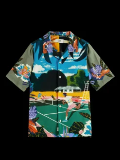 Relaxed Fit Printed Camp Shirt