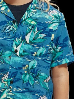 Relaxed Fit Printed Camp Shirt