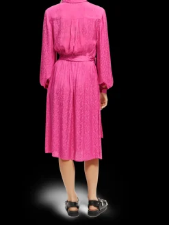 Relaxed Fit Printed Midi Jacquard Shirt Dress