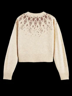 Relaxed Fit Wool-Blend Sequined Sweater