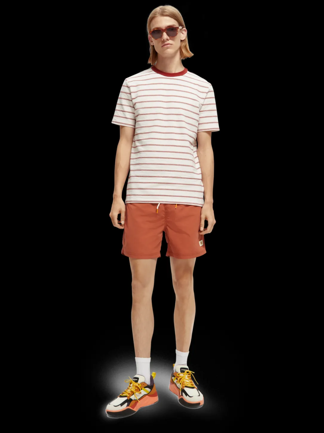 Short-Length Printed Swim Shorts