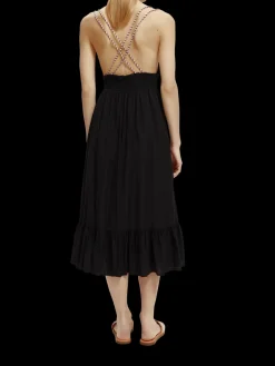 Smocked Midi Strap Dress