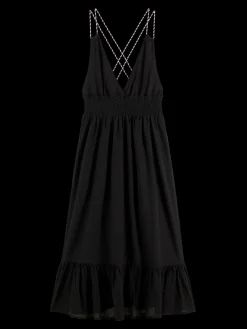 Smocked Midi Strap Dress