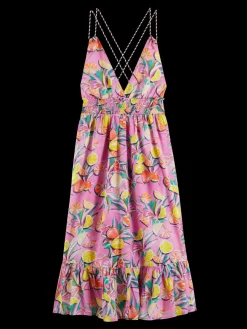 Smocked Midi Strap Dress