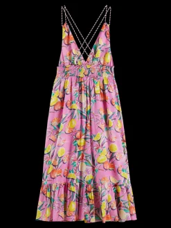 Smocked Midi Strap Dress