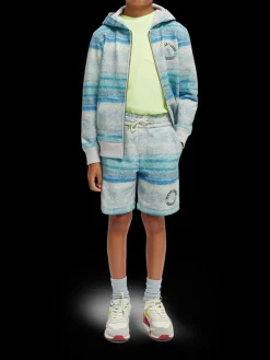 Striped Melange Organic Cotton Sweat Shorts