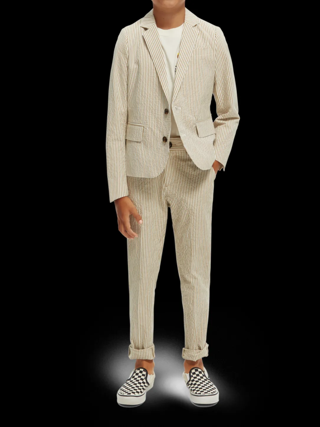 Striped Single-Breasted Blazer