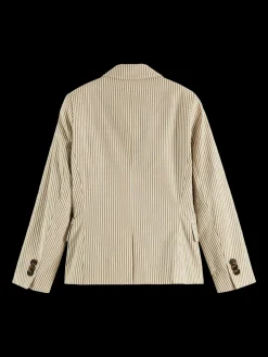 Striped Single-Breasted Blazer