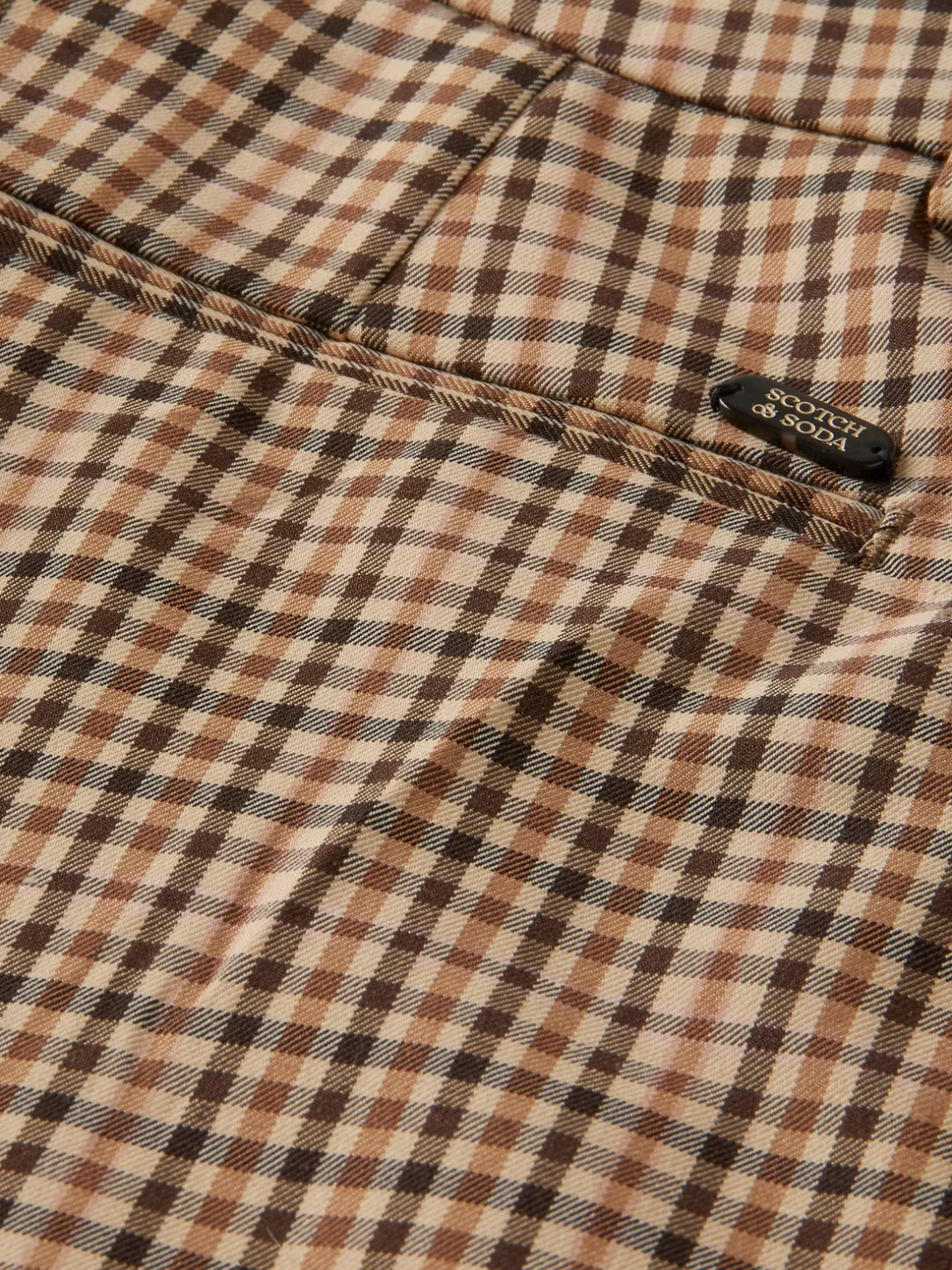 The Lowry Mid-Rise Slim Fit Checked Trousers
