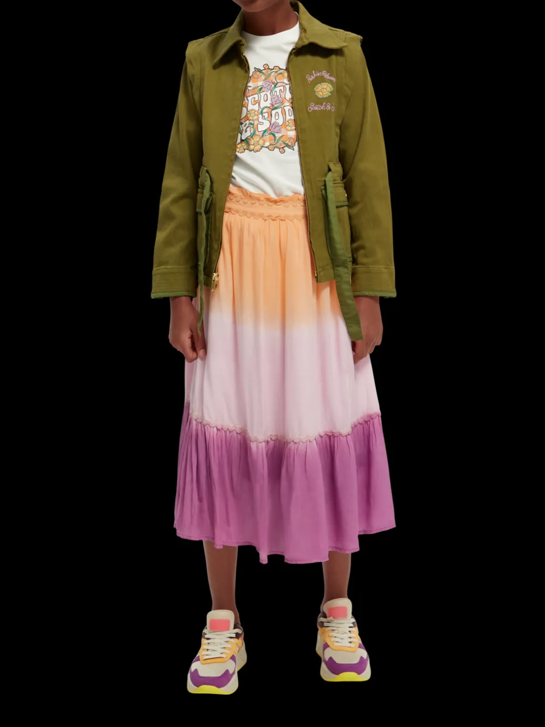 Tie-Dye Midi Skirt