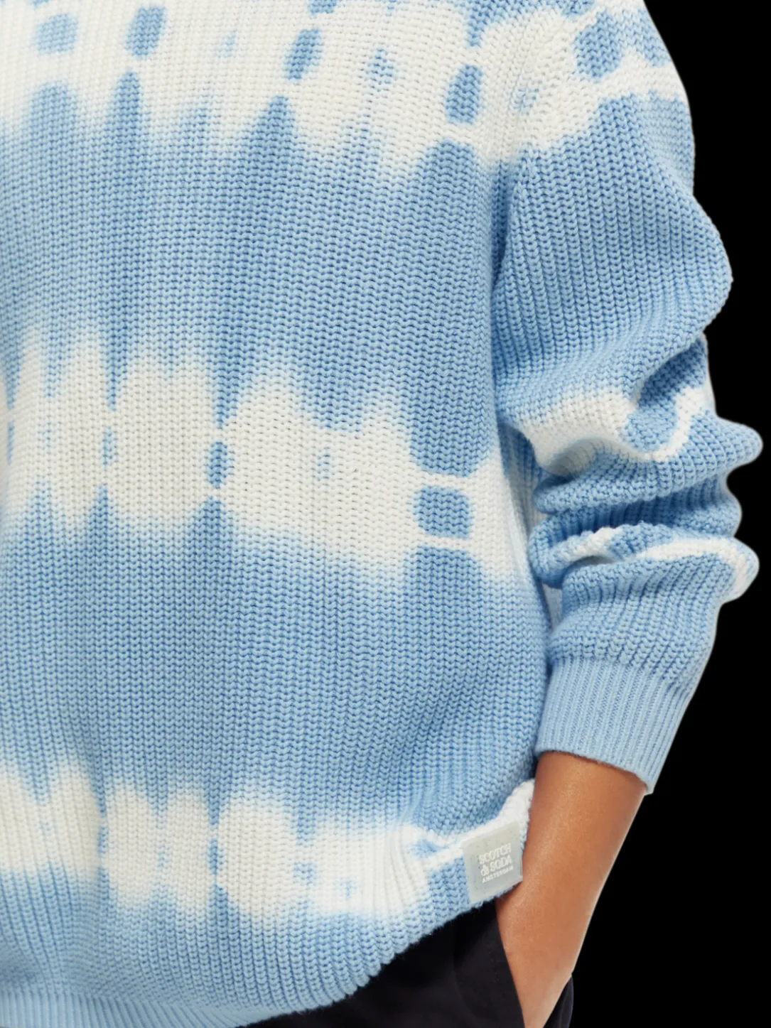 Tie-Dye Rib Knit Organic Cotton Sweater
