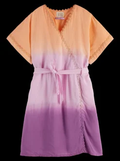 Tie-Dye V-Neck Kaftan Mini Dress