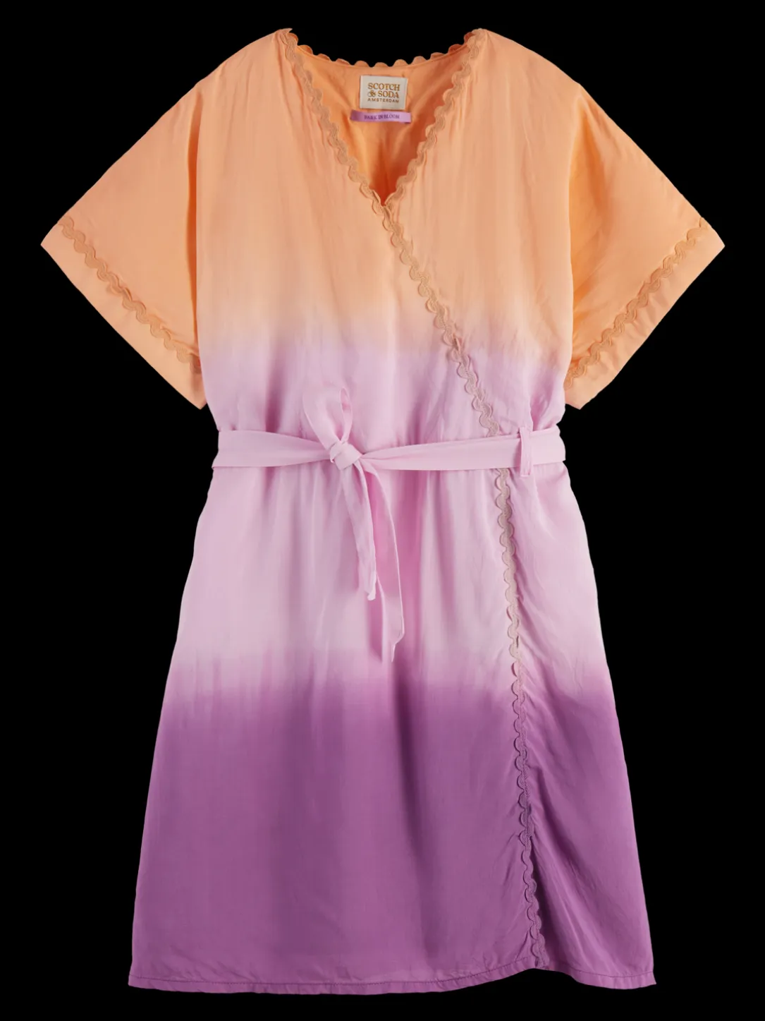 Tie-Dye V-Neck Kaftan Mini Dress