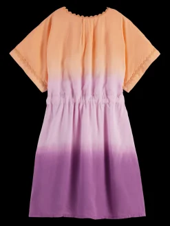 Tie-Dye V-Neck Kaftan Mini Dress