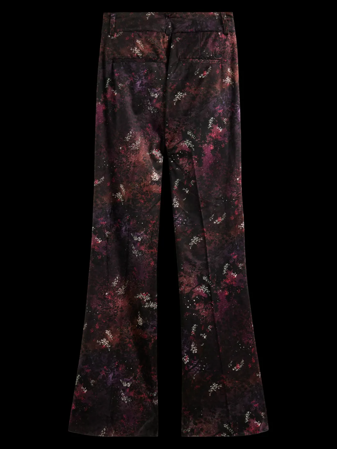 Velvet High-Rise Flared Trousers