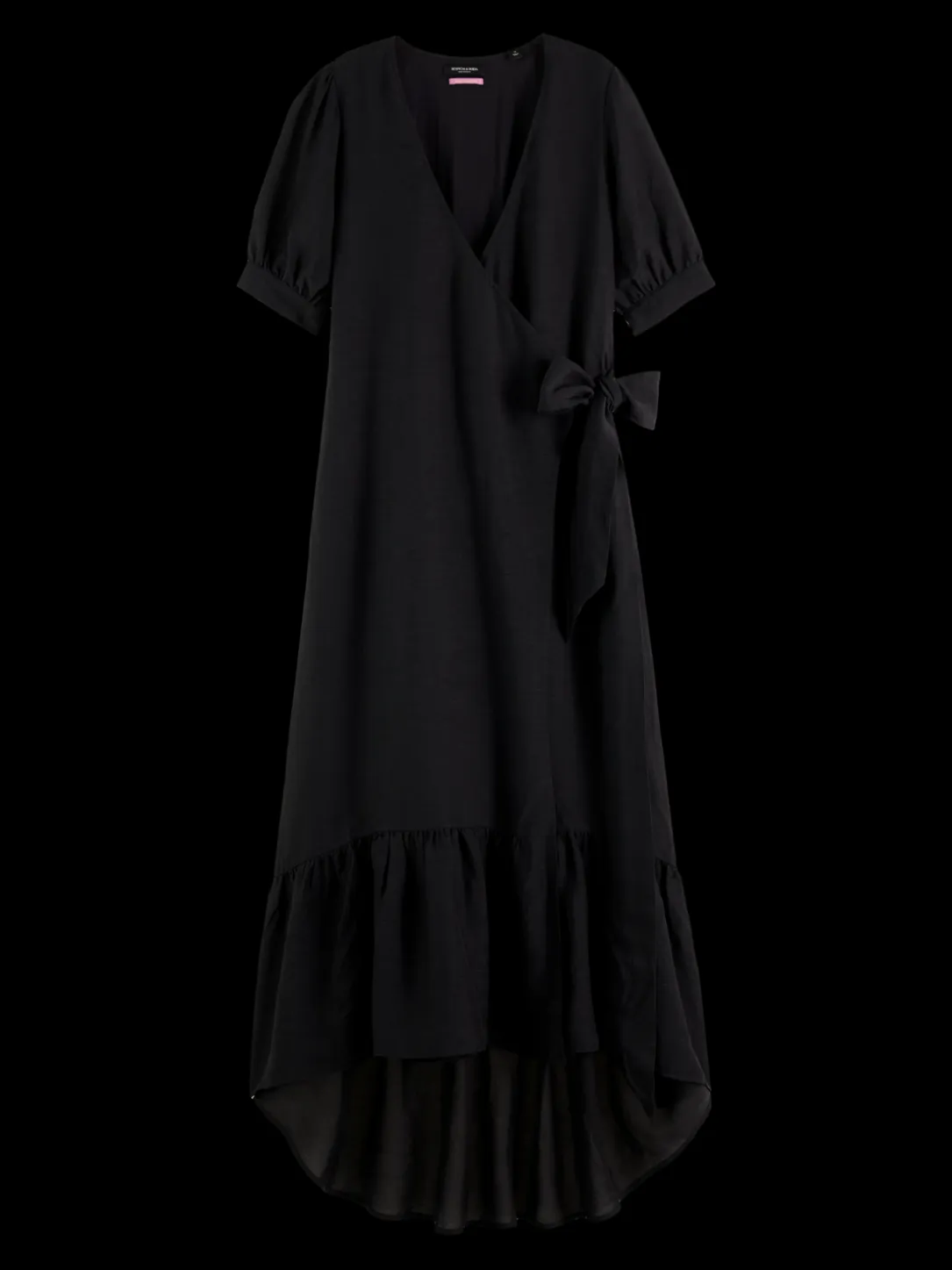 V-Neck Elbow-Sleeved Midi Dress