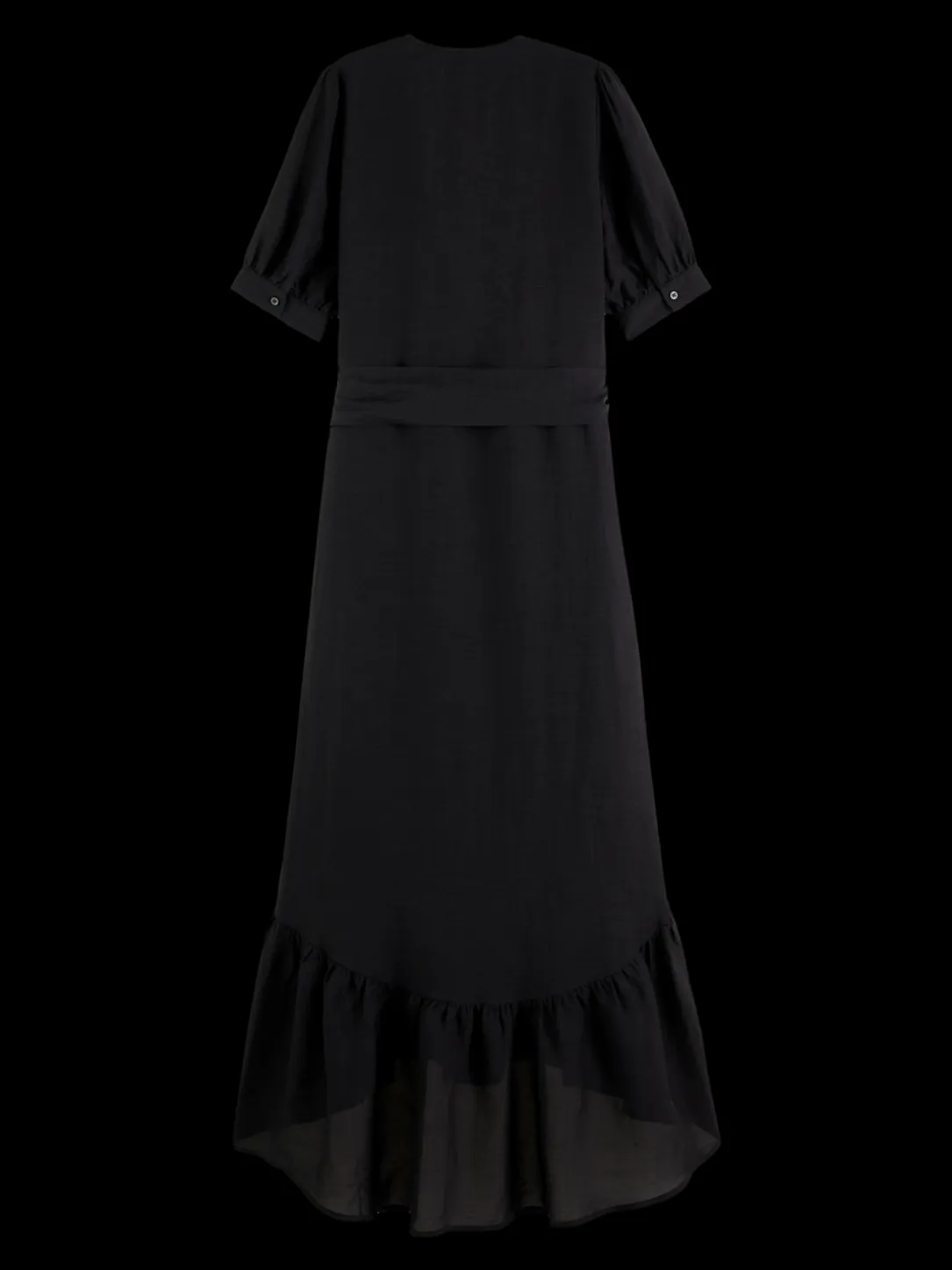 V-Neck Elbow-Sleeved Midi Dress