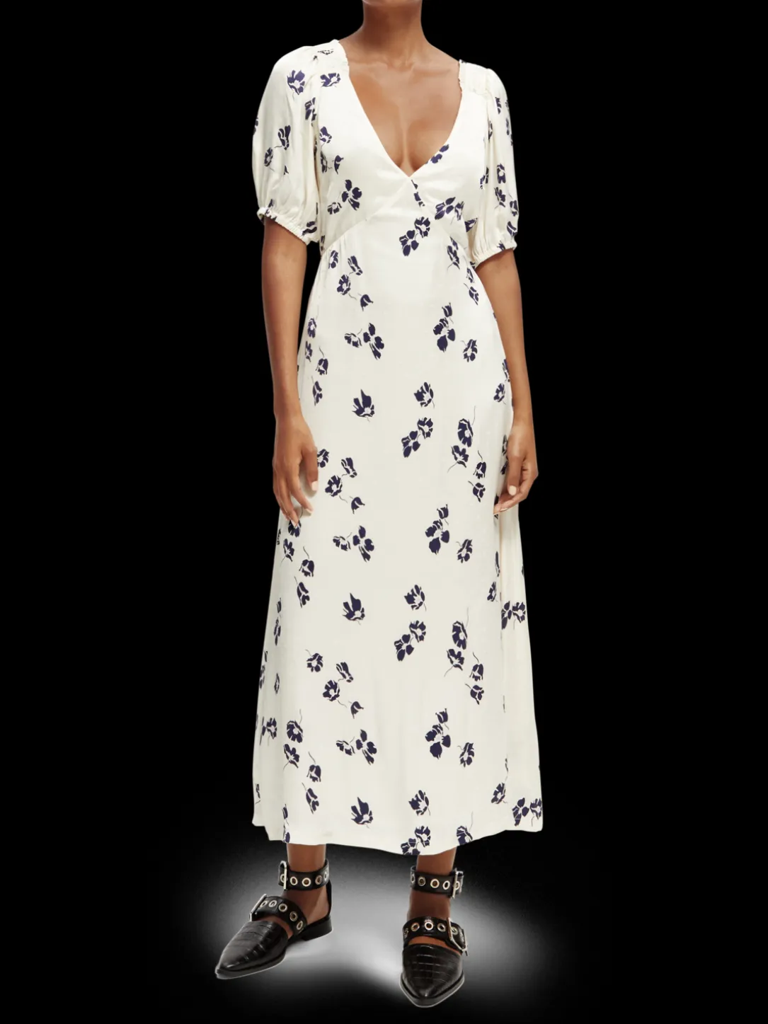 V-Neck Open Back Maxi Dress
