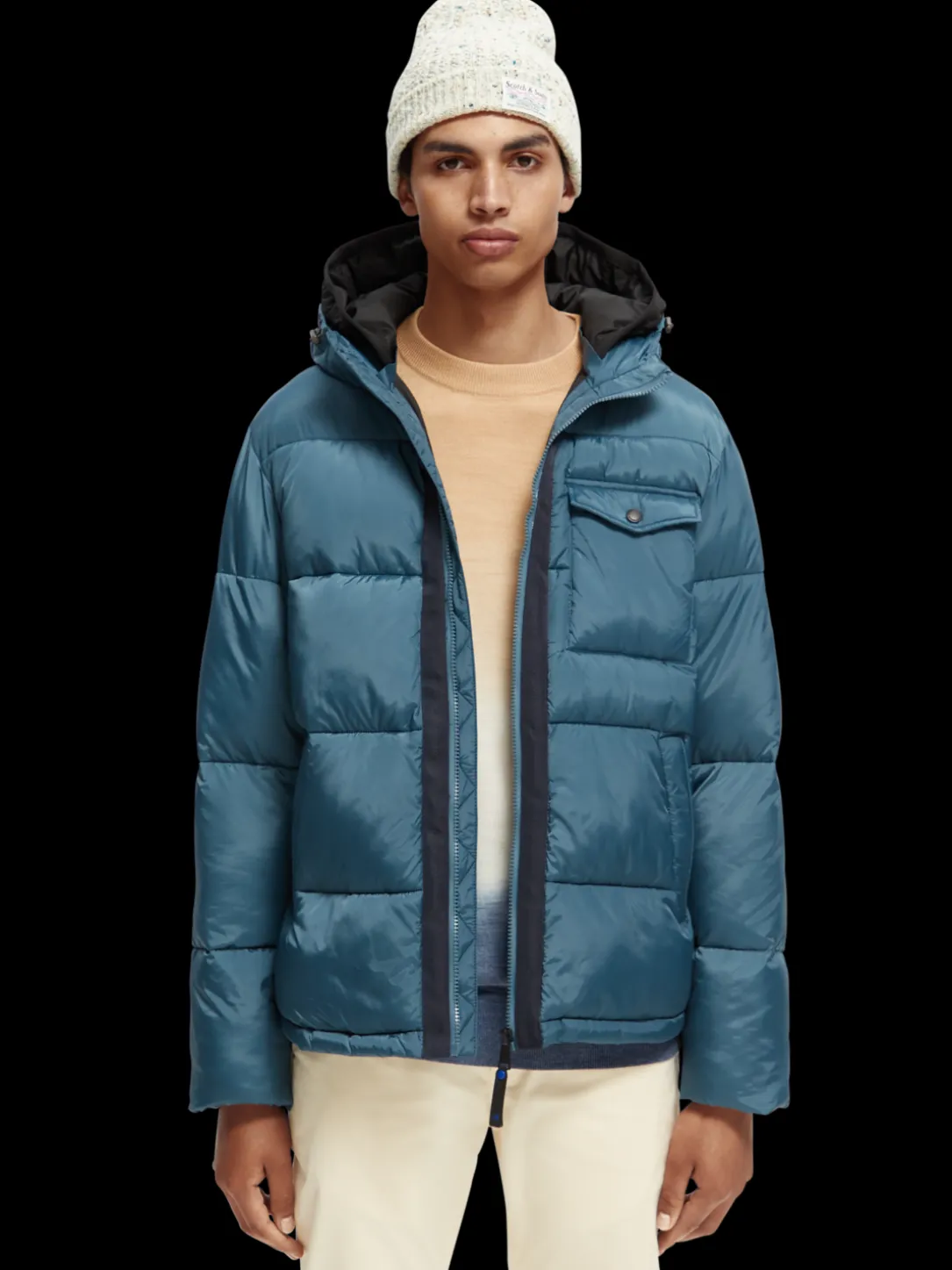 Water-Repellent Hooded Puffer Jacket