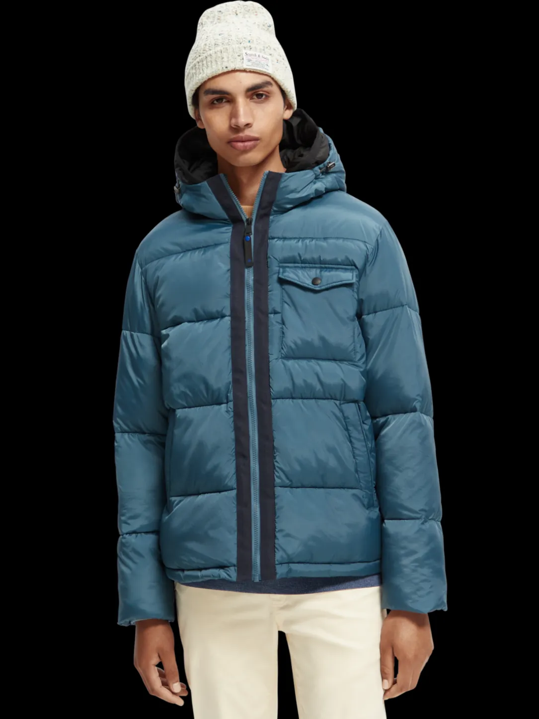 Water-Repellent Hooded Puffer Jacket