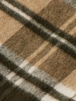 Wool Blend Checked Long Shirt Jacket