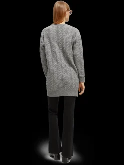 Wool-Blended Cable Knit Cardigan