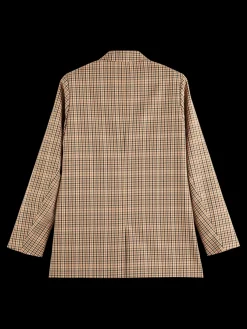 Yarn-Dyed Double-Breasted Checked Blazer