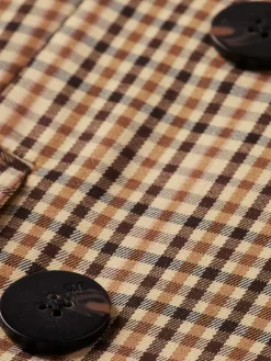 Yarn-Dyed Double-Breasted Checked Blazer