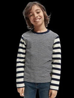 Yarn-Dyed Organic Cotton Long-Sleeved T-Shirt