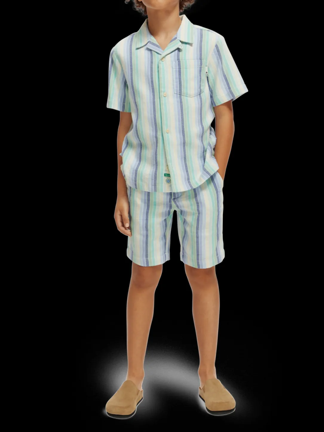 Yarn-Dyed Stripe Short-Sleeved Shirt