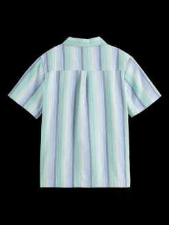 Yarn-Dyed Stripe Short-Sleeved Shirt
